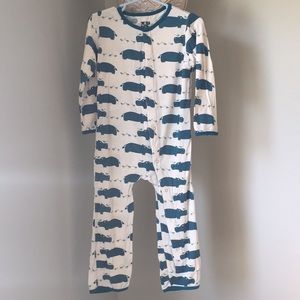 Kickee Pants: 4T: Oasis Hippo Coverall